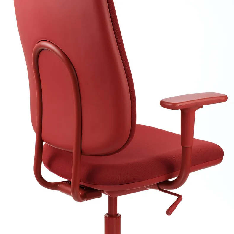 IKEA SMÖRKULL СМЕРКУЛЛЬ, офісний стілець із підлокітниками, Грассенс червоний 605.034.37 фото №8