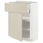IKEA METOD МЕТОД / MAXIMERA МАКСИМЕРА, напольный шкаф с ящиком / дверцей, белый / гавсторпский бежевый, 60x37 см 194.597.67 фото