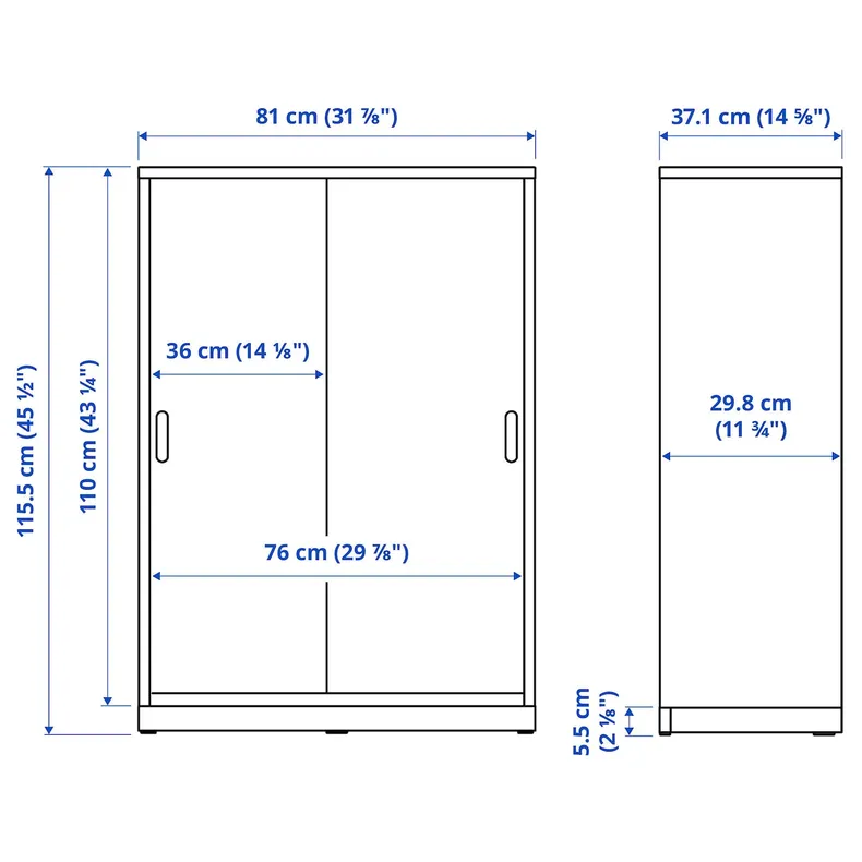 IKEA TONSTAD ТОНСТАД, шкаф с раздвижными дверцами, крем, 81x37x116 см 304.888.86 фото №6