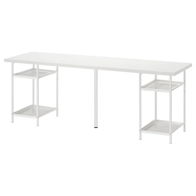 IKEA LAGKAPTEN ЛАГКАПТЕН / SPÄND СПЭНД, письменный стол, белый, 200x60 см 995.716.04 фото №1