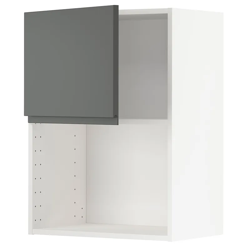 IKEA METOD МЕТОД, навесной шкаф для СВЧ-печи, белый / Воксторп темно-серый, 60x80 см 894.668.06 фото №1