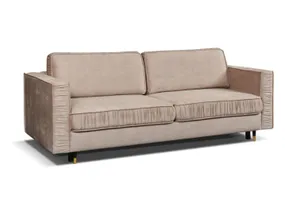 BRW тримісний диван Roma розкладний з ящиком для зберігання велюровий бежевий, Шепіт 3 SO3-ROMA-3DL-G1_B96F0E фото