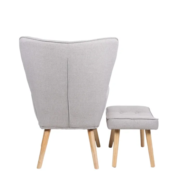 Кресло мягкое с подставкой для ног MEBEL ELITE LOZANO 2 Velvet, ткань: серый фото №12
