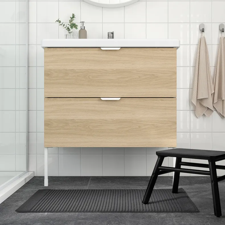 IKEA ALSTERN АЛЬСТЕРН, килимок для ванної кімнати, темно-сірий, 50x80 см 604.473.47 фото №3