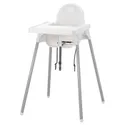 IKEA ANTILOP АНТИЛОП, высокий стульчик со столешн, белый/серебристый 290.672.93 фото thumb №1