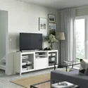 IKEA BESTÅ БЕСТО, тумба для телевізора з шухлядами, біле/Смевікен/Каббарп біле прозоре скло, 180x42x74 см 694.005.19 фото thumb №3