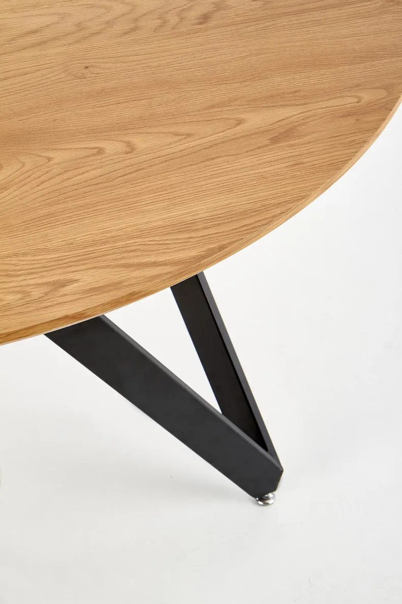 Кухонный стол HALMAR MOZAMBIK 120x120 см, столешница - золотой дуб, каркас - черный фото №10