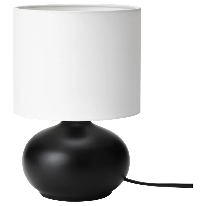 IKEA TVÄRFOT ТВЭРФОТ, лампа настольная, чёрный / белый 504.675.24 фото №1