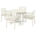 IKEA BONDHOLMEN БОНДХОЛЬМЕН, стіл+4 крісла з підлокітн, вуличний, білий/бежевий/бежевий Фрессон/Дувхольмен 395.498.47 фото thumb №1