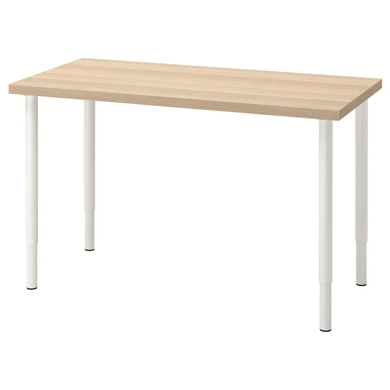 IKEA LAGKAPTEN ЛАГКАПТЕН / OLOV ОЛОВ, письменный стол, дуб, окрашенный в белый цвет, 120x60 см 794.168.93 фото №1