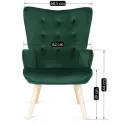 Крісло м'яке оксамитове з підставкою для ніг MEBEL ELITE LOZANO Velvet, Зелений фото thumb №13