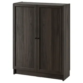 IKEA BILLY БІЛЛІ / OXBERG ОКСБЕРГ, книжкова шафа з дверцятами, темно-коричневий під дуб, 80x30x106 см 994.832.78 фото