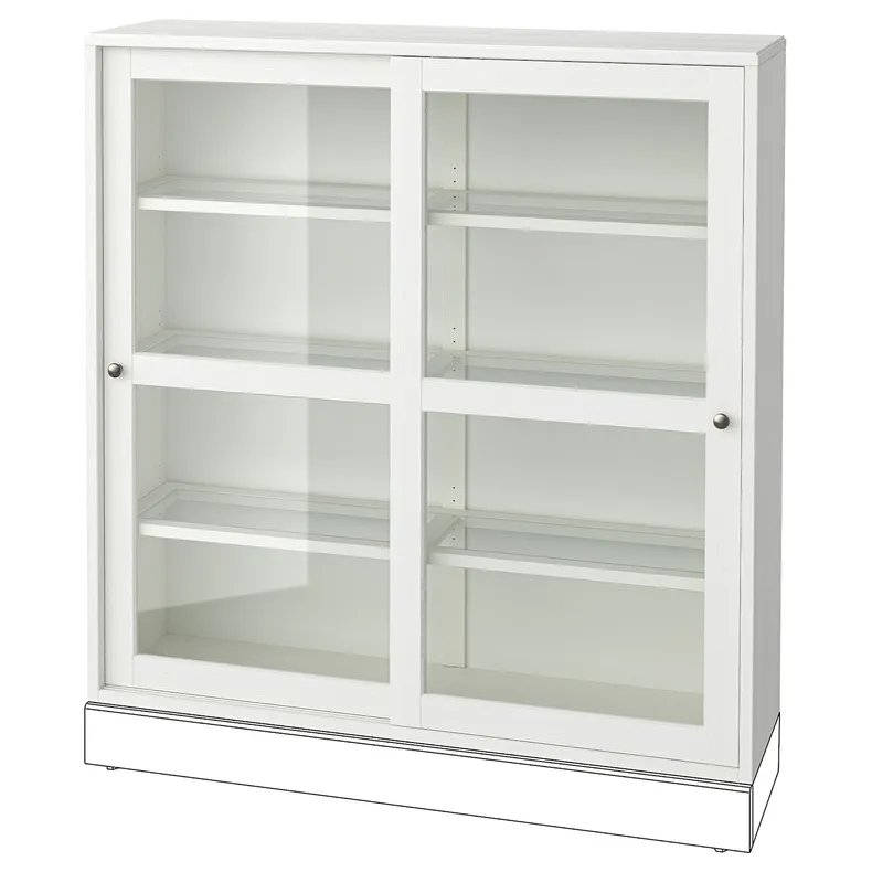 IKEA HAVSTA ХАВСТА, шафа зі скляними дверцятами, білий, 121x35x123 см 005.292.56 фото №1