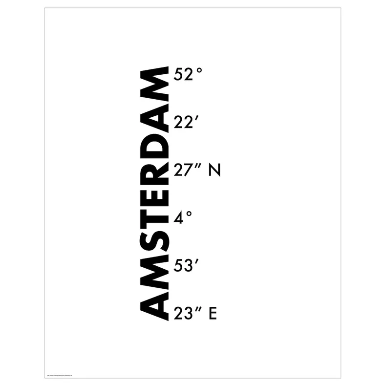 IKEA BILD БИЛЬД, постер, Координаты, Амстердам, 40x50 см 405.816.43 фото №1