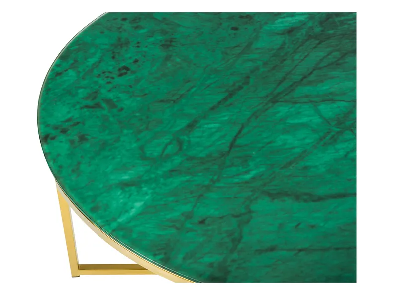 Стол круглый BRW Xana, 80х80 см, зеленый/золотой GREEN фото №3