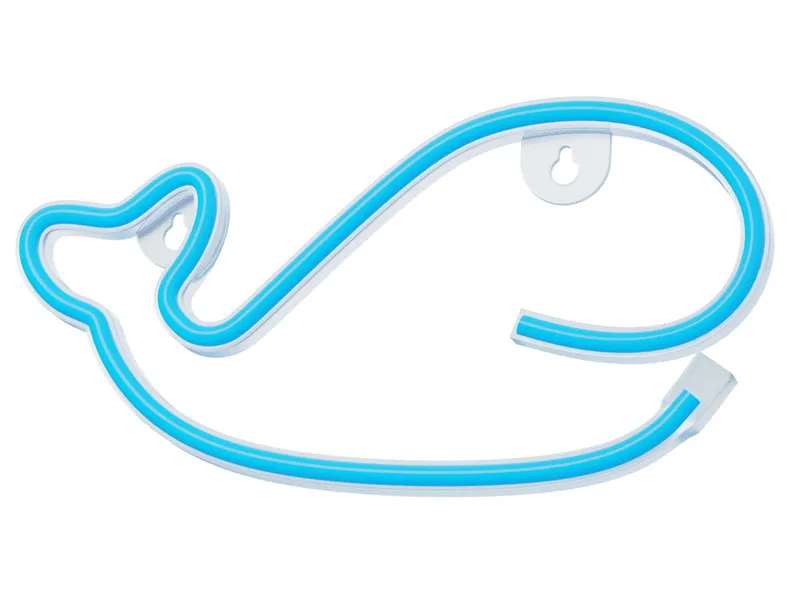 BRW Дитячий неоновий настінний світильник Whale LED синій 093781 фото №1