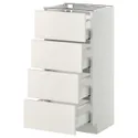 IKEA METOD МЕТОД / MAXIMERA МАКСИМЕРА, напольн шкаф 4 фронт панели / 4 ящика, белый / белый, 40x37 см 390.263.01 фото thumb №1