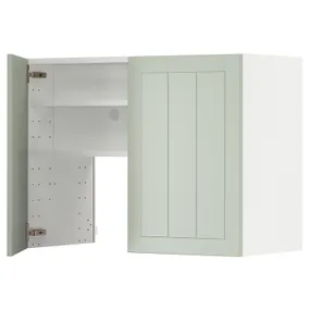 IKEA METOD МЕТОД, навесной шкаф д / вытяжки / полка / дверь, белый / светло-зеленый, 80x60 см 795.044.08 фото