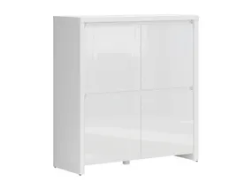BRW Четырехдверный шкаф Larios 105 см белый глянец, белый/глянцевый белый KOM4D-BI/BIP фото