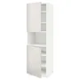 IKEA METOD МЕТОД, вис шафа д / мікрохв печі / 2 двер / пол, білий / Ringhult світло-сірий, 60x60x200 см 594.542.06 фото