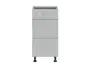 BRW Кухонный базовый шкаф Top Line 40 см с ящиками серый глянец, серый гранола/серый глянец TV_D3S_40/82_2SMB/SMB-SZG/SP фото