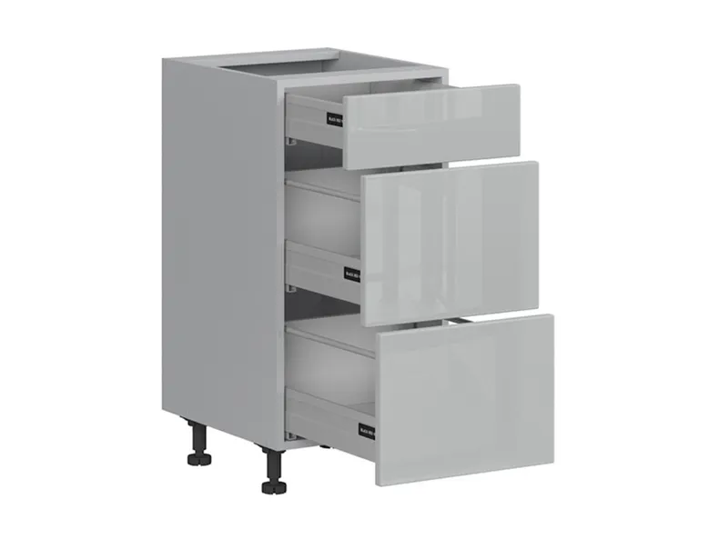 BRW Базовый шкаф для кухни Top Line 40 см с ящиками плавного закрывания серый глянец, серый гранола/серый глянец TV_D3S_40/82_2STB/STB-SZG/SP фото №3