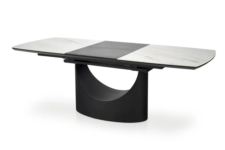 Кухонный стол HALMAR OSMAN 160-220x90 см, белый мрамор / черный фото №7