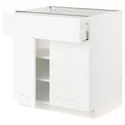 IKEA METOD МЕТОД / MAXIMERA МАКСИМЕРА, напольный шкаф с ящиком / 2дверцами, белый Энкёпинг / белая имитация дерева, 80x60 см 894.734.25 фото thumb №1