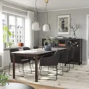 IKEA STRANDTORP СТРАНДТОРП / TOSSBERG ТОССБЕРГ, стіл+6 стільців, коричневий/чорний металік/сірий, 150/205/260 см 994.410.28 фото thumb №2