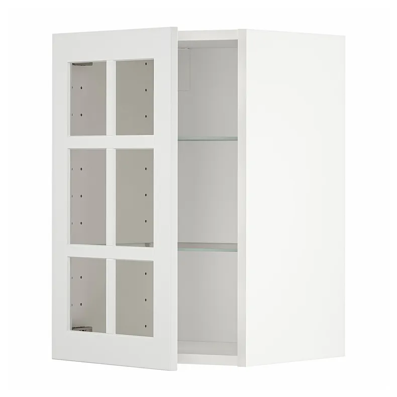 IKEA METOD МЕТОД, навісна шафа,полиці / скляні дверцята, білий / стенсундський білий, 40x60 см 194.667.44 фото №1