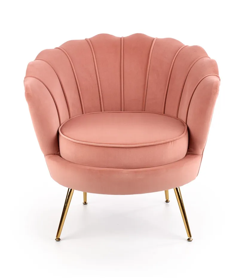 Мягкое кресло HALMAR AMORINITO светло-розовый/золотой фото №5