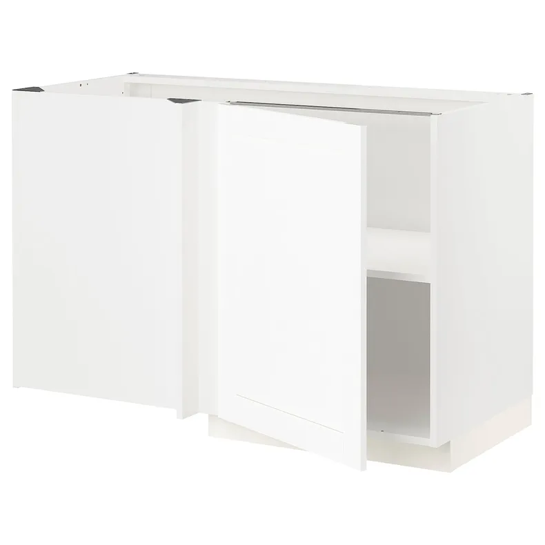 IKEA METOD МЕТОД, угловой напольный шкаф с полкой, белый Энкёпинг / белая имитация дерева, 128x68 см 394.735.93 фото №1
