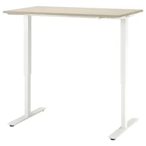 IKEA TROTTEN ТРОТТЕН, стіл регульований, бежевий / білий, 120x70 см 894.341.27 фото