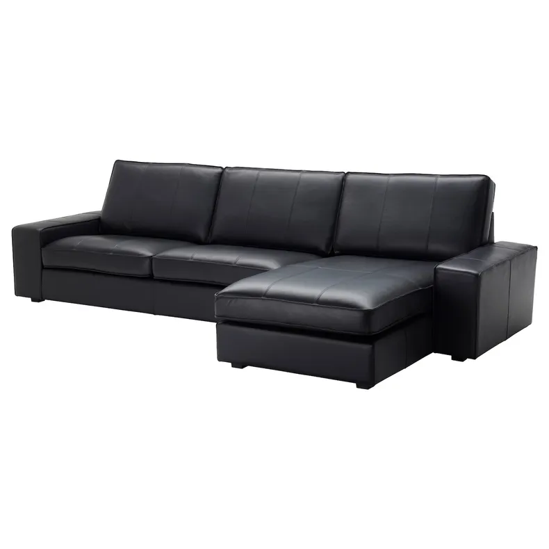 IKEA KIVIK КІВІК, 4-місний диван, з шезлонгом/Гранн/Бомстад чорний 394.431.91 фото №1