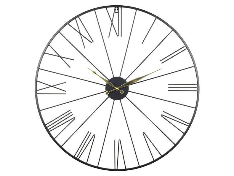 BRW Металлические настенные часы New York 70 см черные 085807 фото №1