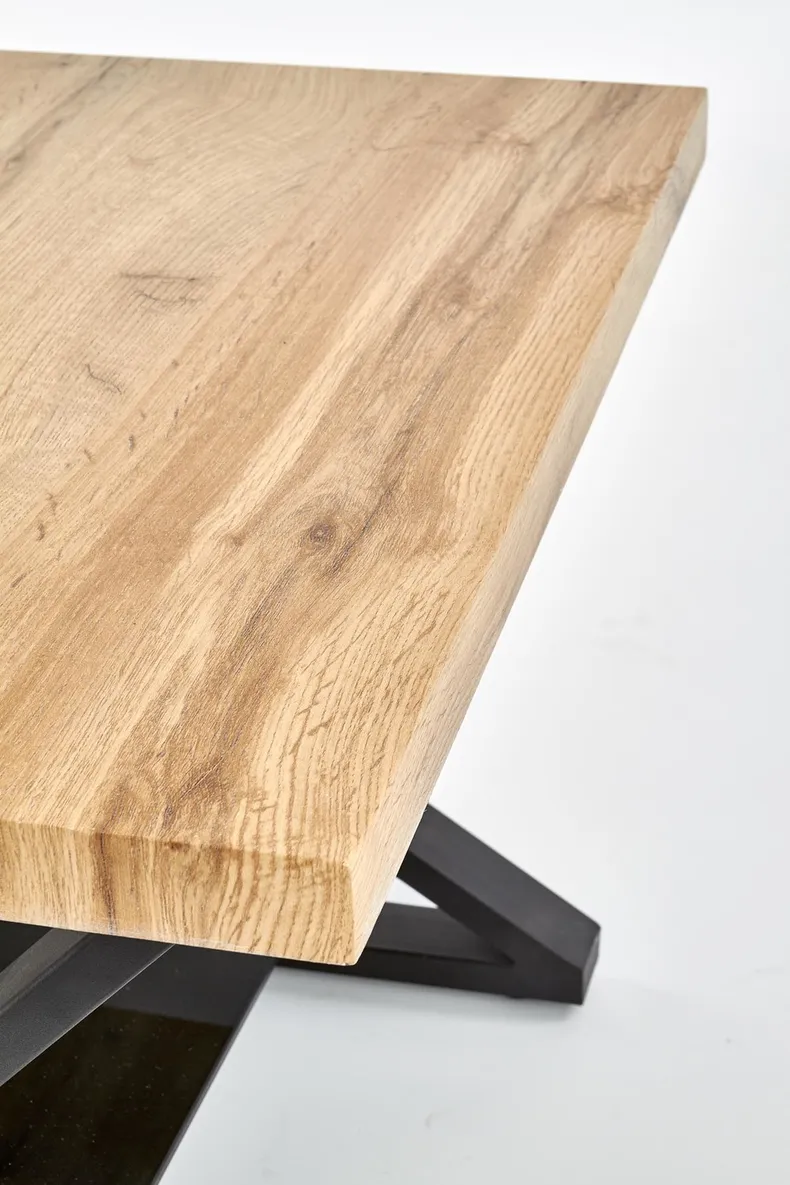 Журнальный столик деревянный HALMAR XENA, квадратный 60x60 см, черный/натуральный фото №6