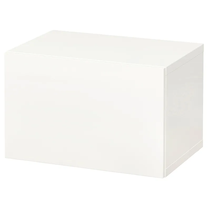 IKEA BESTÅ БЕСТО, настінна комбінація шаф, білий / ЛАППВІКЕН білий, 60x42x38 см 494.296.89 фото №1