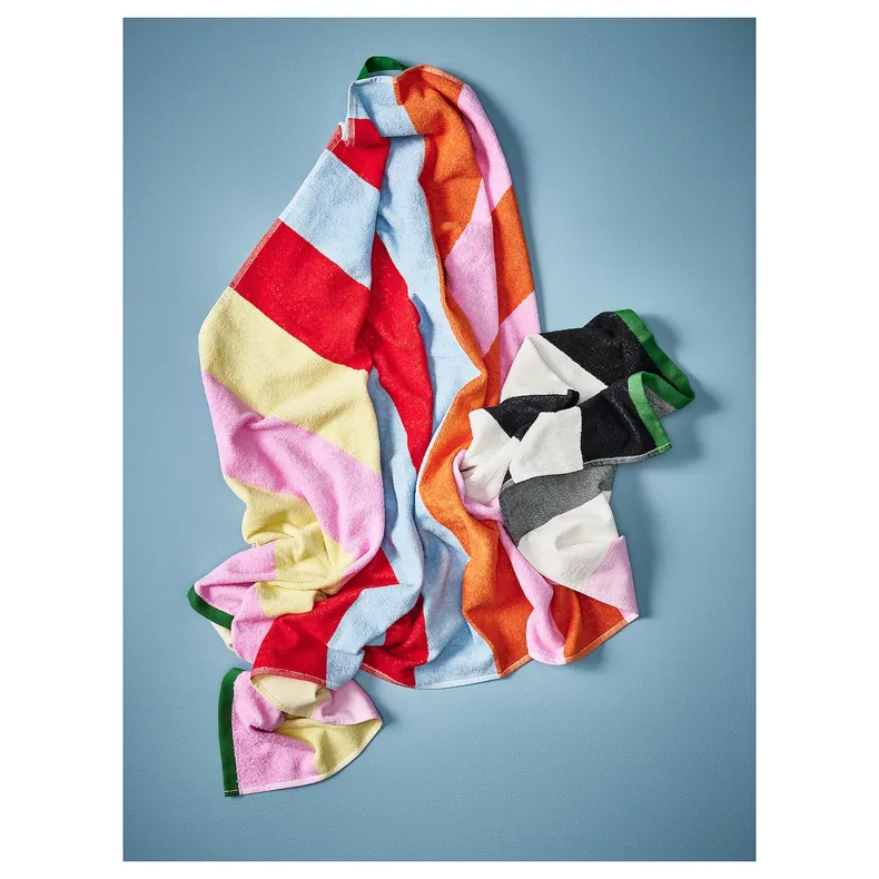 IKEA ROSENOXALIS РОЗЕНОКСАЛИС, пляжное полотенце, разноцветный / полосатый, 100x180 см 205.748.51 фото №5