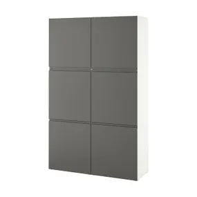 IKEA BESTÅ БЕСТО, комбинация для хранения с дверцами, белый / темно-серый, 120x42x193 см 894.216.86 фото