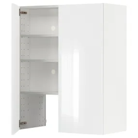 IKEA METOD МЕТОД, настінн шаф д / витяжки з полиц / дверц, білий / Ringhult світло-сірий, 80x100 см 995.042.90 фото