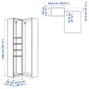 IKEA PAX ПАКС, додаткова кутова секція, 4 полиці, білий, 53x35x236 см фото thumb №3