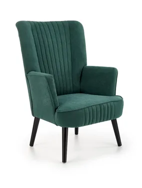 Мягкое кресло бархатное HALMAR DELGADO BLUVEL 78, темно зеленый фото