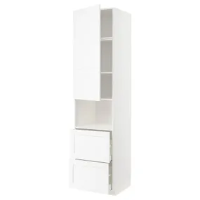 IKEA METOD МЕТОД / MAXIMERA МАКСІМЕРА, висока шафа для мікрох печі, 2 шухл, білий Енкопінг / білий імітація дерева, 60x60x240 см 394.735.88 фото