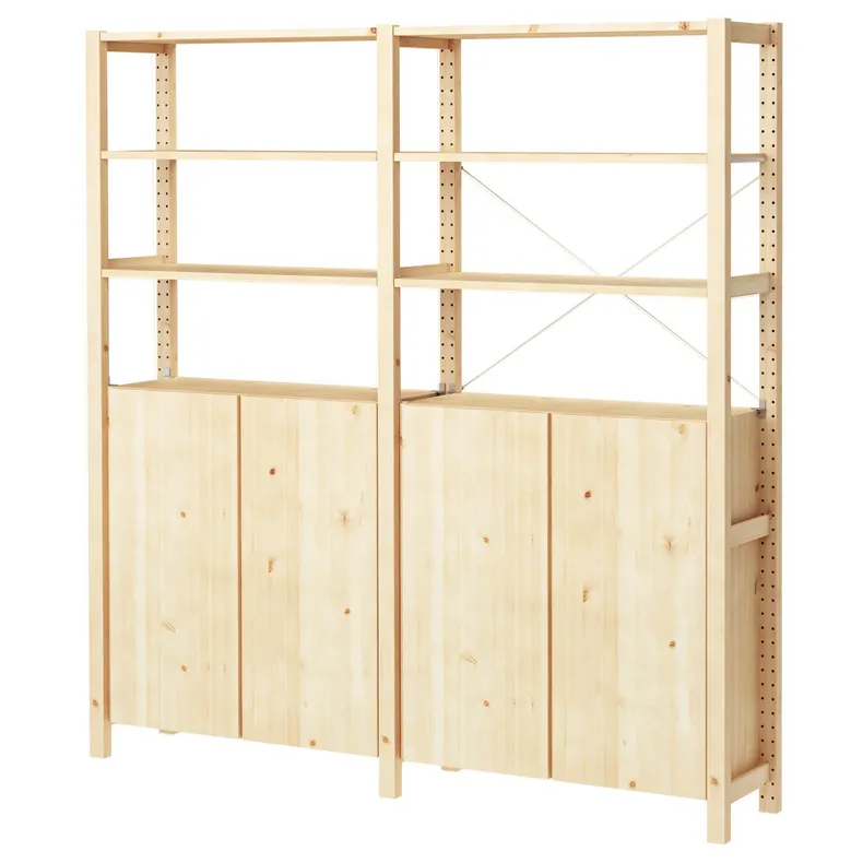 IKEA IVAR ИВАР, 2 секции / полки / шкаф, сосна, 174x30x179 см 394.039.39 фото №1