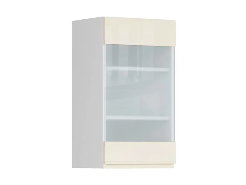 BRW Левый верхний кухонный шкаф Sole 40 см с витриной магнолия глянцевая, альпийский белый/магнолия глянец FH_G_40/72_LV-BAL/XRAL0909005 фото №2
