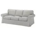 IKEA EKTORP ЭКТОРП, чехол на 3-местный диван, Талмира белая/черная 705.170.66 фото thumb №1