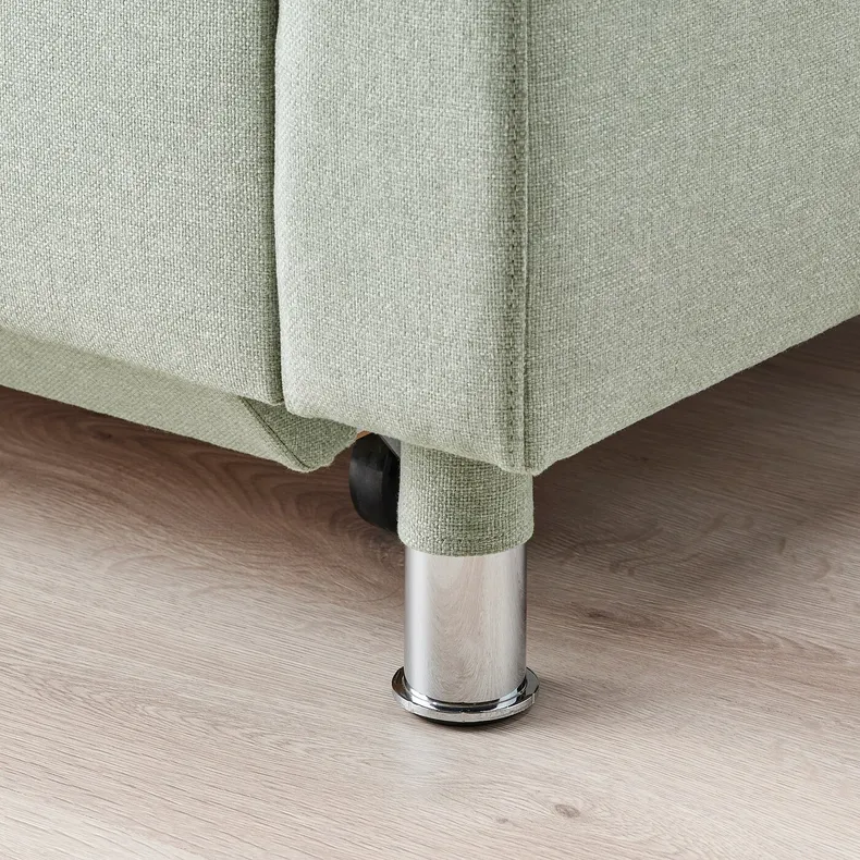 IKEA LANDSKRONA ЛАНДСКРУНА, 3-местный диван-кровать, Светло-зеленый / металлический 394.912.81 фото №6