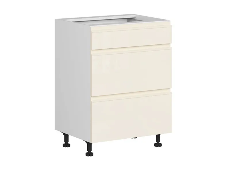 BRW Кухонный шкаф Sole 60 см с выдвижными ящиками с мягким закрыванием магнолия глянец, альпийский белый/магнолия глянец FH_D3S_60/82_2STB/STB-BAL/XRAL0909005 фото №2