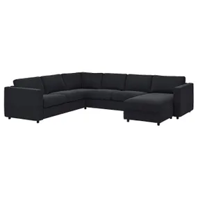 IKEA VIMLE ВИМЛЕ, угловой 5-местный диван с козеткой, Саксемара черно-синяя 293.996.93 фото