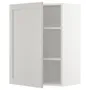 IKEA METOD МЕТОД, шафа навісна із полицями, білий / світло-сірий Lerhyttan, 60x80 см 094.667.06 фото